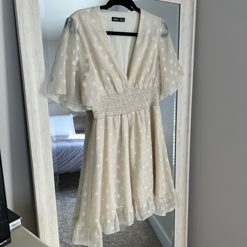 Cream floral dress